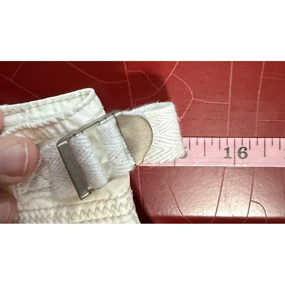 Justice Cargo Pants Girls 14 White Roll Up Relaxed Cropped Y2K Utilty Minimalist